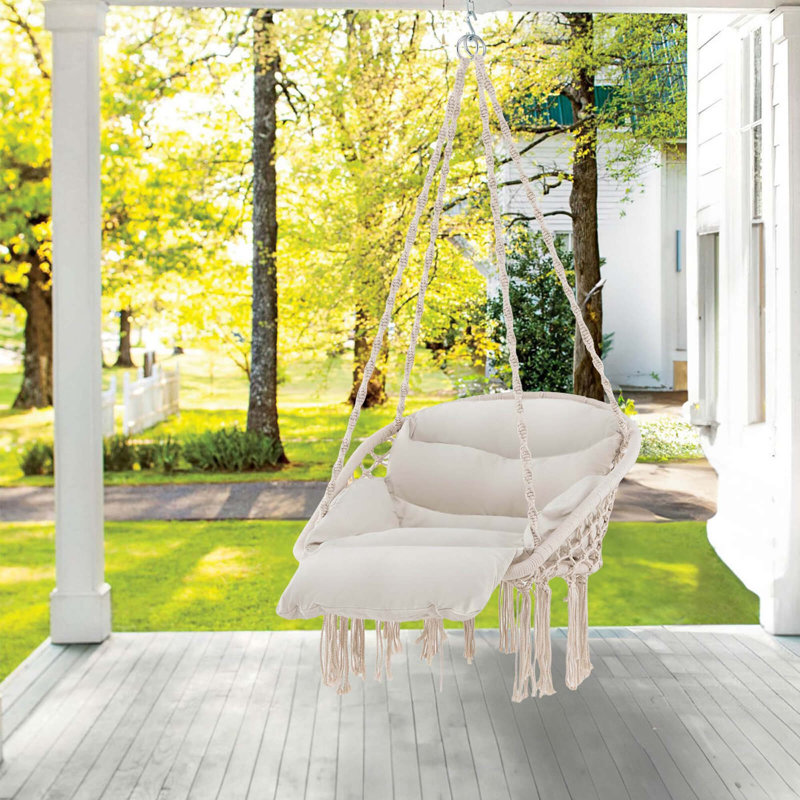 Fauteuil hamac Dakota Fields ™ avec coussins rembourrés surdimensionnés tissés à la main