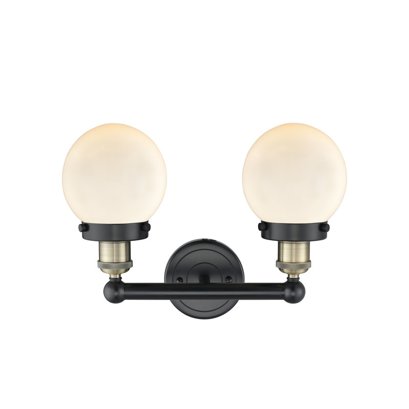 Alphonsa 2 - Light Dimmable Vanity Light, Matte White, Black Antique Brass