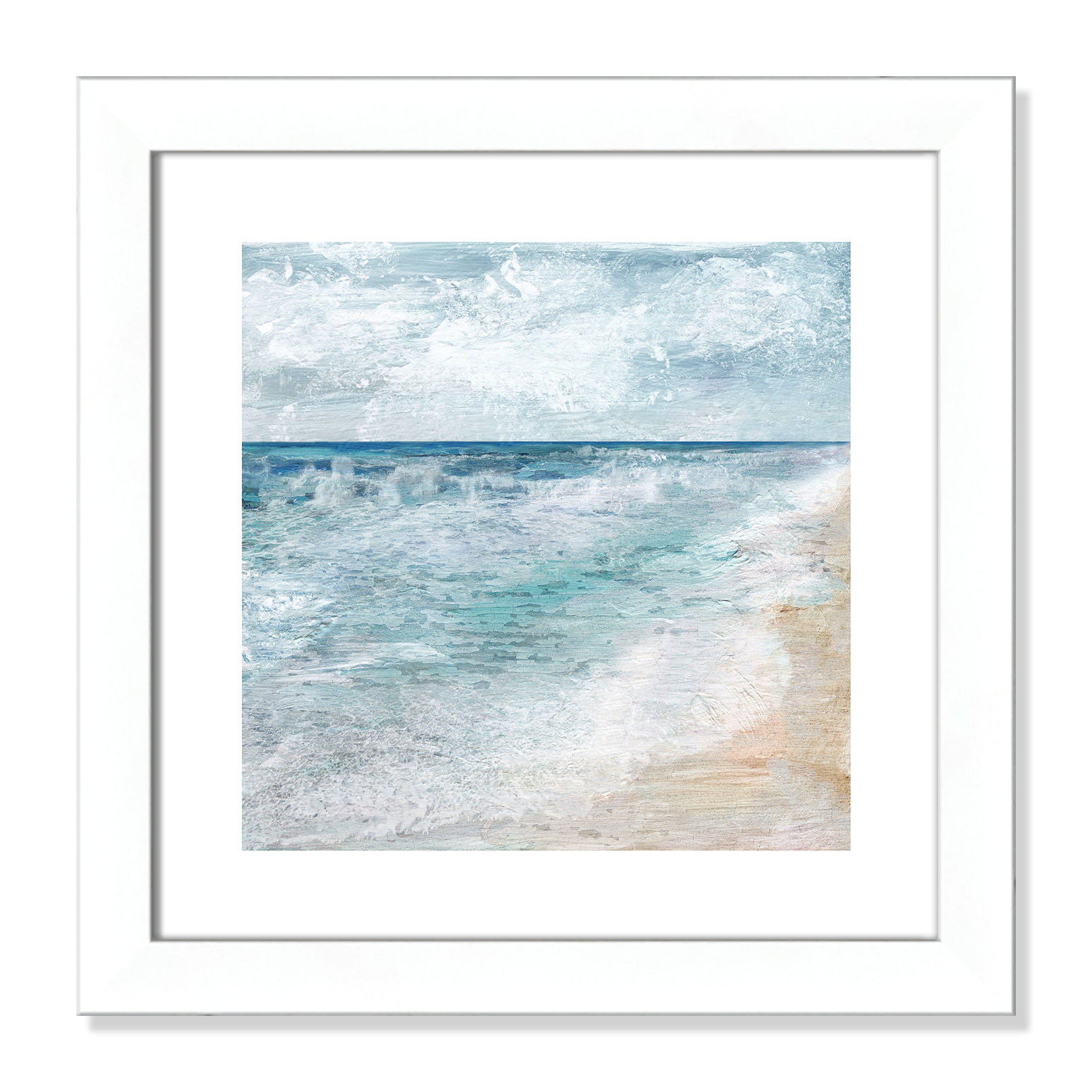 Basel "Shore Walk" Print, 18.5" H x 18.5" W x 1.25" D, Matte White