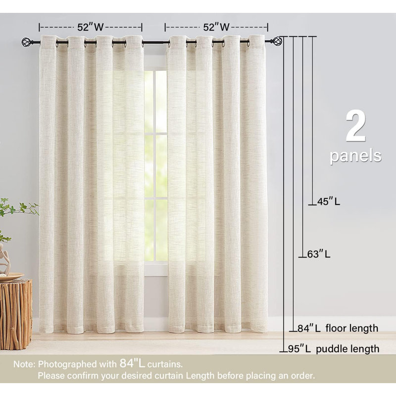 Vannara Semi Sheer Curtain Pair