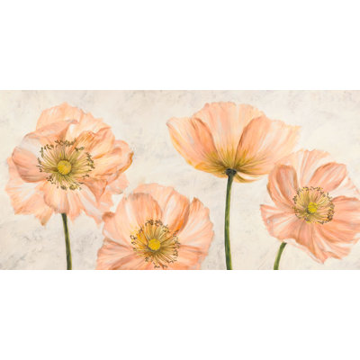 Poppies in Pink 1 Piece Wrapped Canvas Painting