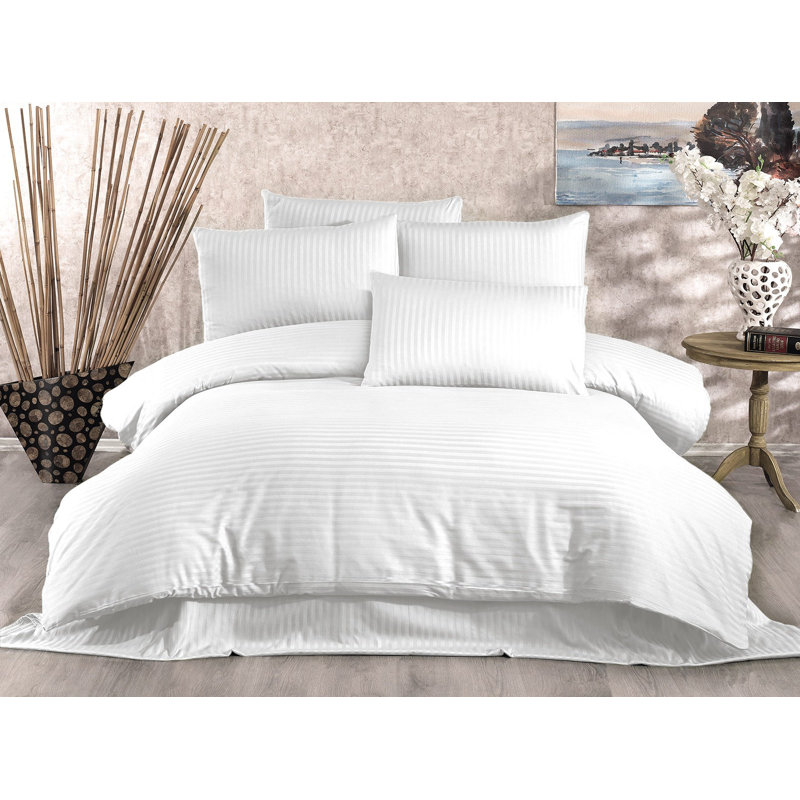 Quilt Cover Set, White, King Duvet Cover + 2 24" x 24" Pillowcases
