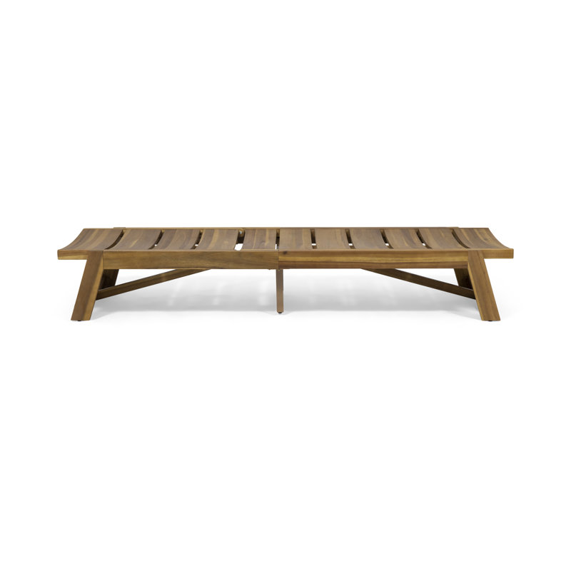 Nowakowski Outdoor Chaise Lounge, Teak, 4