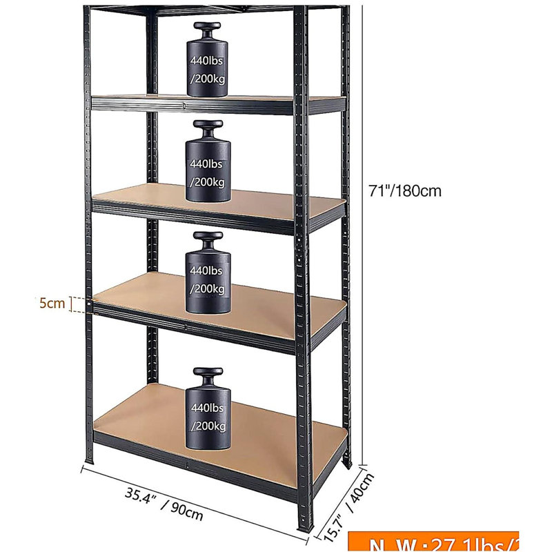 Capacité de 2000 lb pour les tablettes de rangement de garage