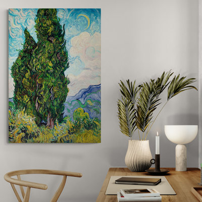 Cypresses by Vincent Van Gogh - Wrapped Canvas Art Prints