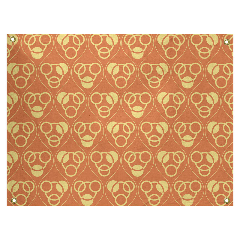 Tapisserie, H 50 po x l 59 po, Orange/jaune