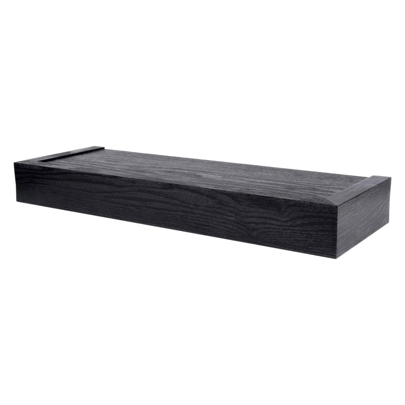 Loon Peak® 18" Modern Floating Shelf Holds 15 lbs, 2 Pack, Black