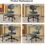 Fauteuil de bureau ergonomique à pattes croisées multi-positions pour adultes, fauteuil pivotant de méditation et de bureau avec support pour le dos et base roulante