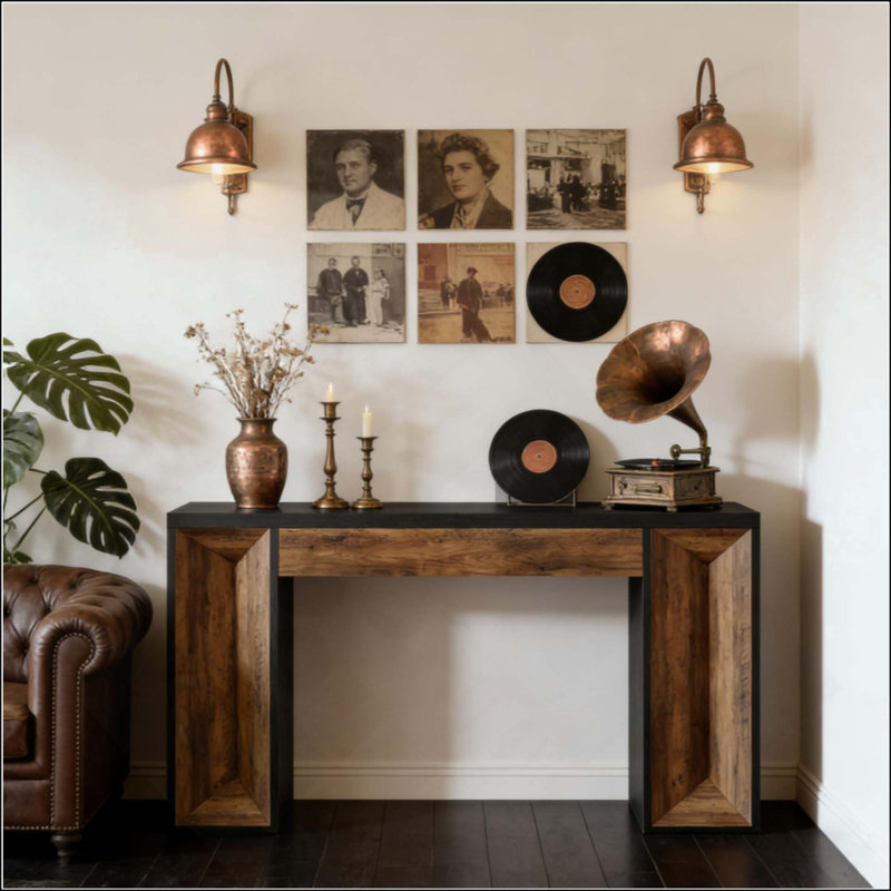 Dual-Tone Design Console Table,Sofa Table,Modern Entryway Table