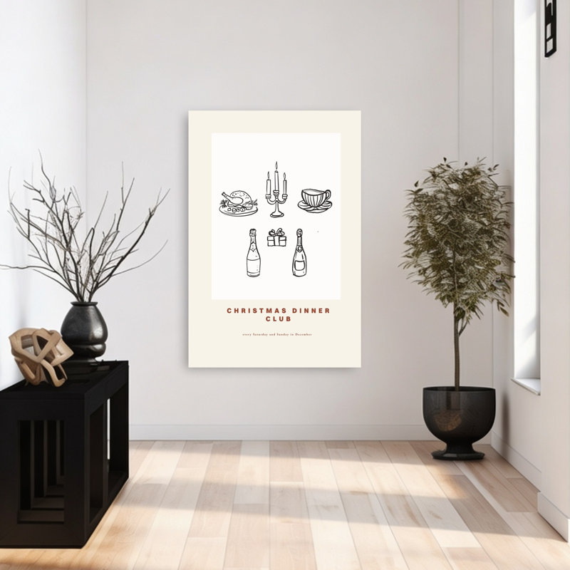 Christmasdinnerclub, impression d'art mural contemporain, 48" H x 32" W