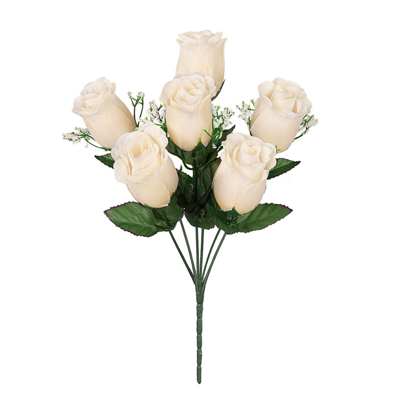 Bouquet de roses artificielles, Gris bleu
