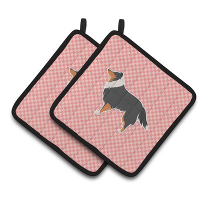 East Urban Home Gingham Polyester Potholder Set