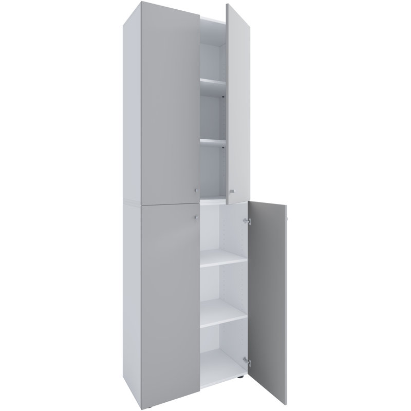 18 Pair Shoe Storage Cabinet, Grey/White