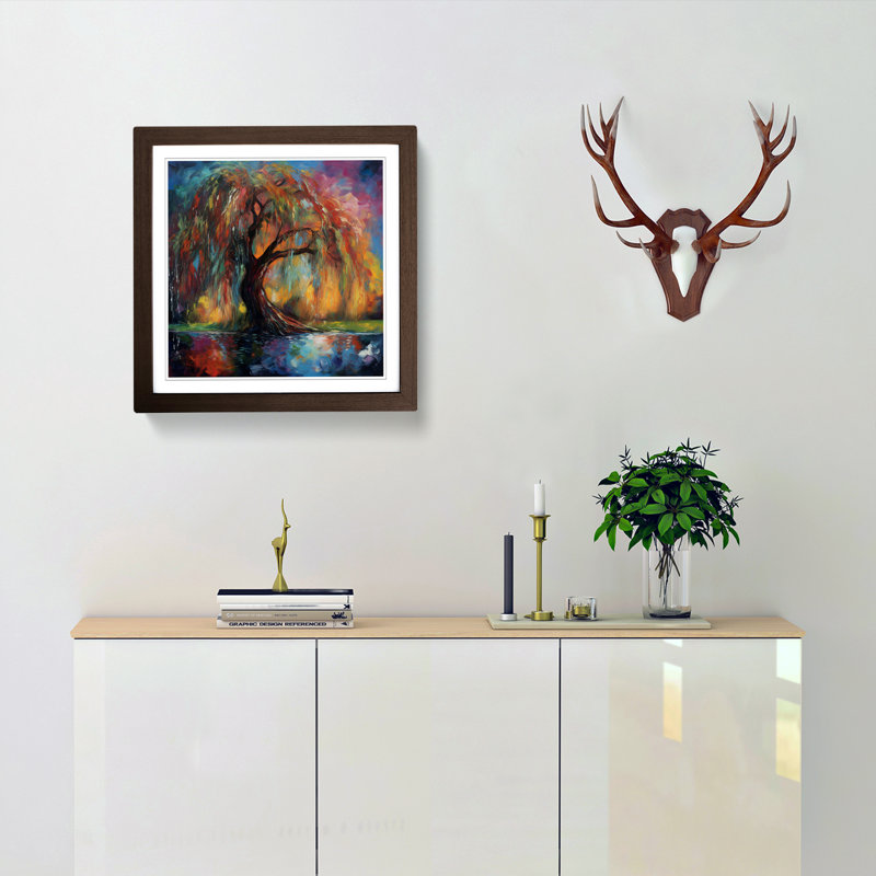 Weeping Willow Expressionism - Framed Print, Walnut
