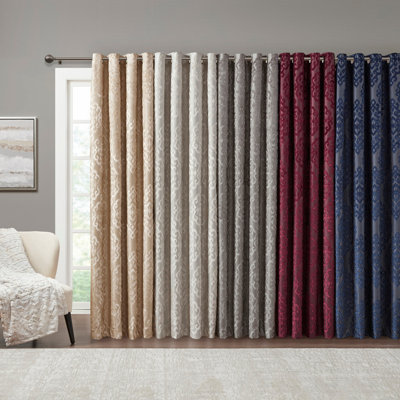 Rideau tricoté en jacquard damassé occultant avec œillets (seulement 1 panneau PC)