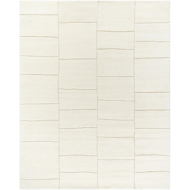 Hand Tufted Wool Geometric Indoor Rug, Rectangle 5' x 7'6"