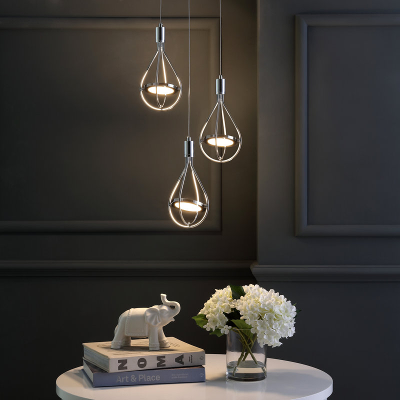 Wani 3 - Light Chrome LED Cluster Pendant