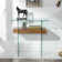 31.5'' Narrow Glass Console Table with Storage, Small Entryway Table with Natural Wood Shelves