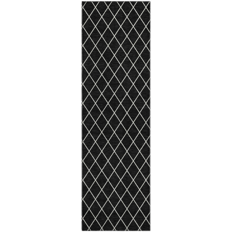 Premium Machine Washable Prisco Black Rug