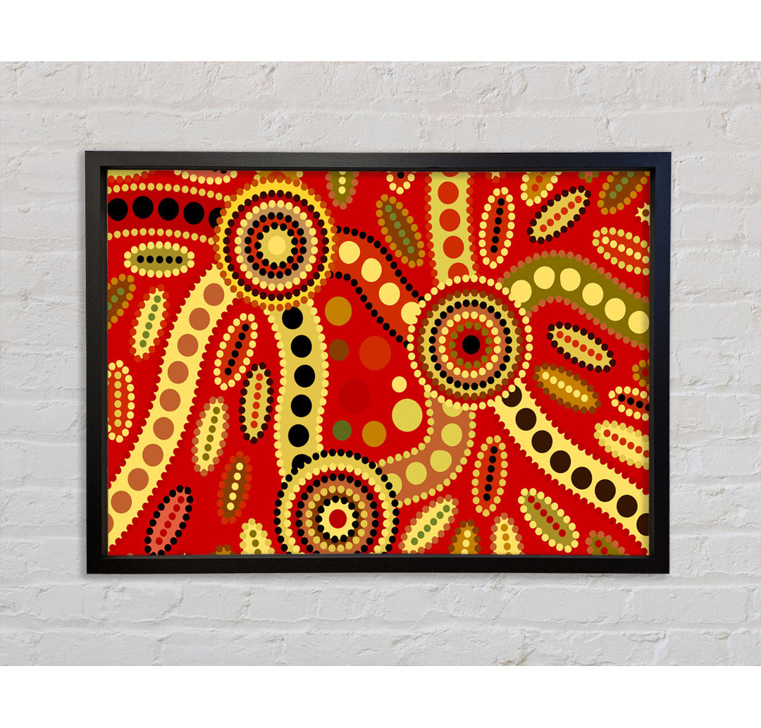 Aboriginal Red Tribal - Einzelner Bilderrahmen Kunstdrucke auf Leinwand