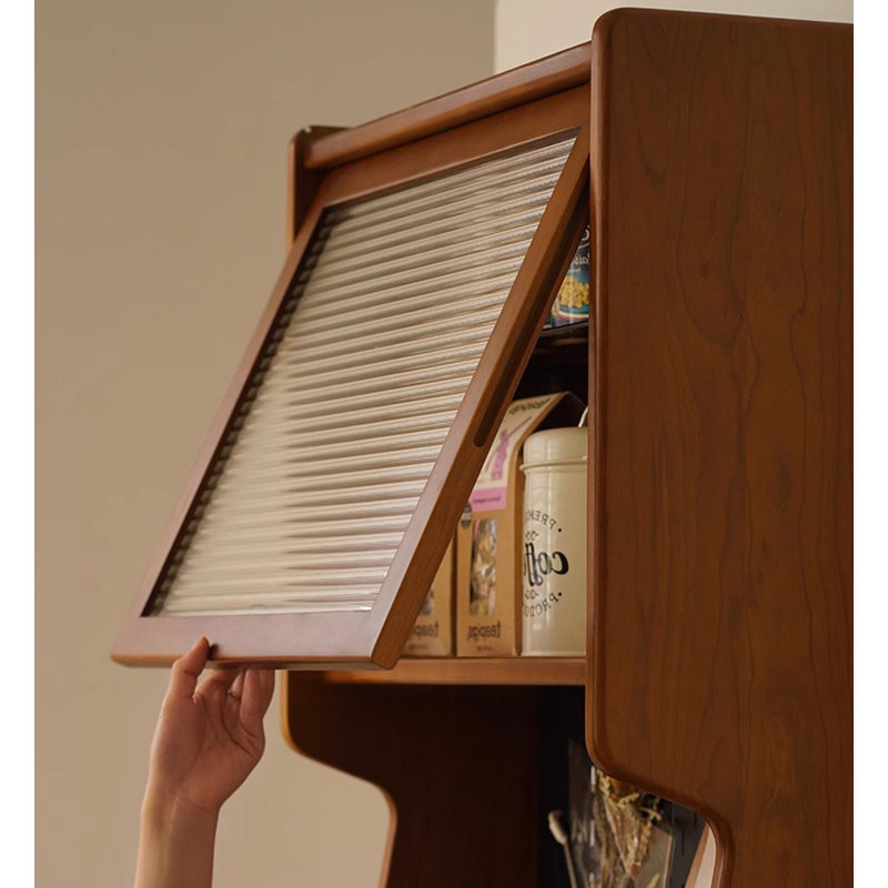 Nordic Vintage Solid Wood Pantry Kitchen Wall Storage Cabinets
