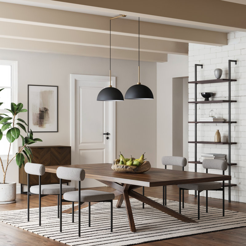 2-Light Kitchen Island Pendant, Black
