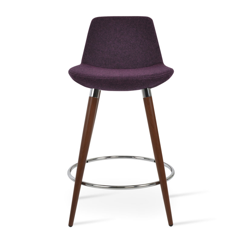 Tabouret de bar et de comptoir Pera Ana, Orange, Tabouret de bar (siège d'une hauteur de 28,7 po), Noyer