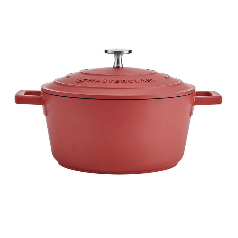 MasterClass Cast Aluminum Round Casserole, 28cm / 2.5L, Red