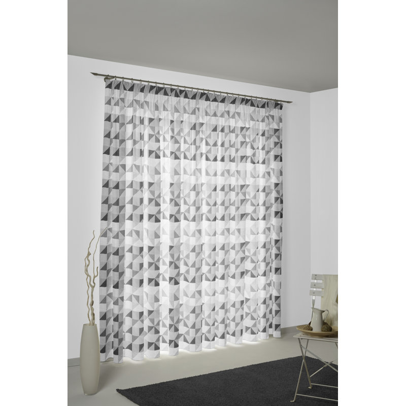 Bernd Room Darkening Single Panel, 132cm Width x 145cm Drop, Dark grey/Grey
