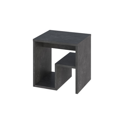 Modern Side Table, Retro Grey, 15.7 x 15.7 x 13.8 inches | 100% Melamine Coated Particle Board, 0.7 inches Thick | Stylish & Functional Design, Easy Assembly