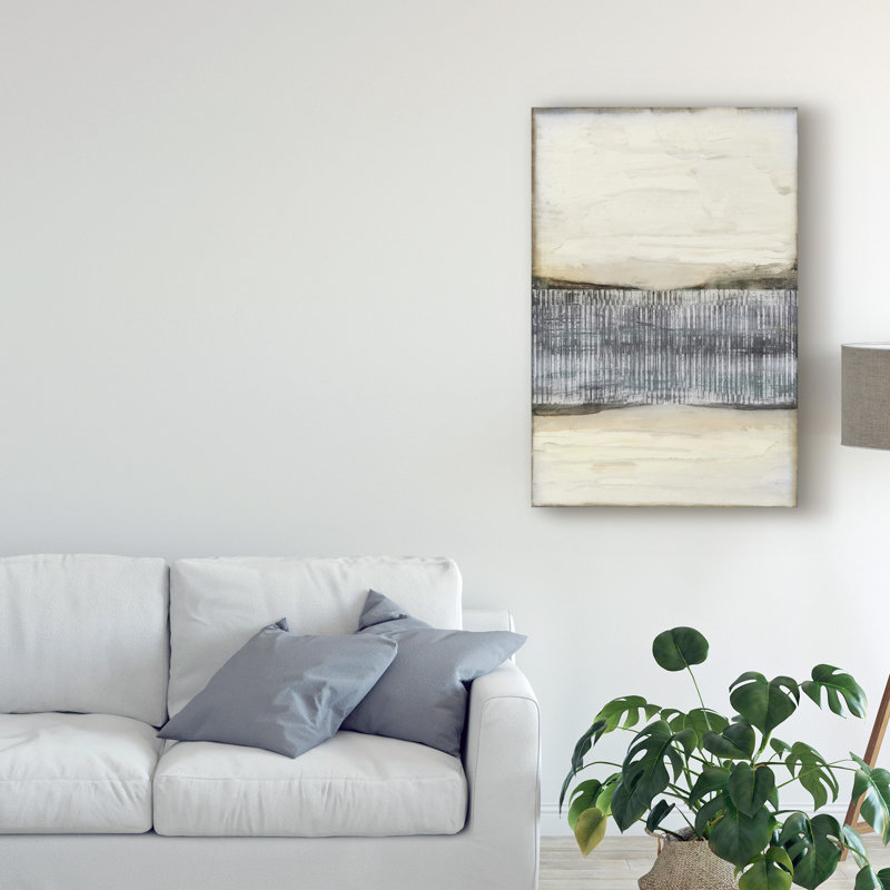 « divisée horizon i », reproduction de peinture à l’acrylique sur toile tendue, H 19 po x l 12 po x P 2 po