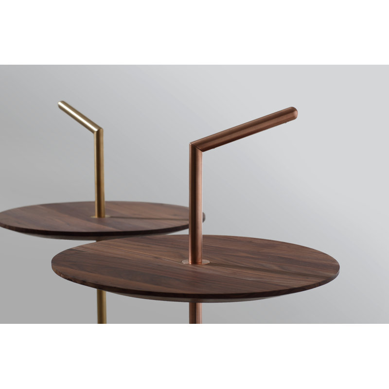 Roots Outdoor Round Side Table, Brass
