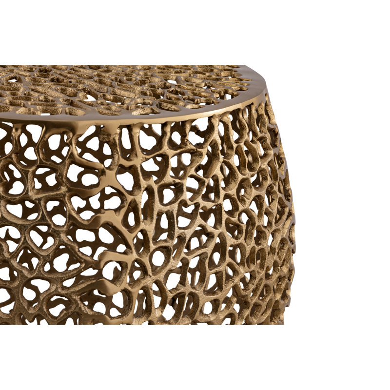 Élégante table d'appoint dorée avec aluminium robuste - une touche moderne et contemporaine pour l'esthétique de la maison