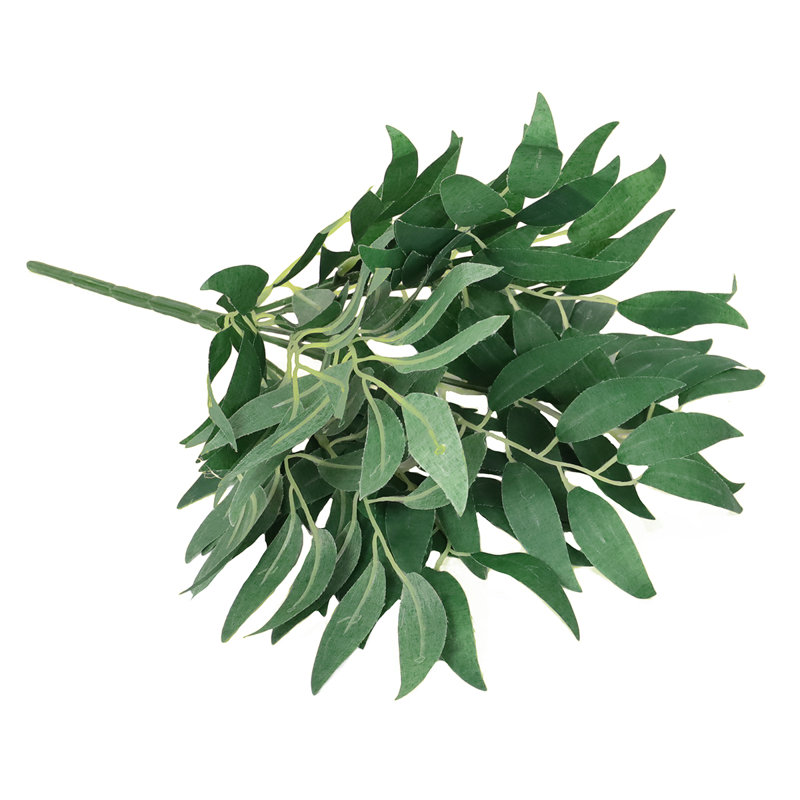 14" Artificial Willow Leaf Branch, Green