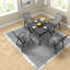 Ensembles de table de salle à manger en métal noir durable avec style rétro pour patio