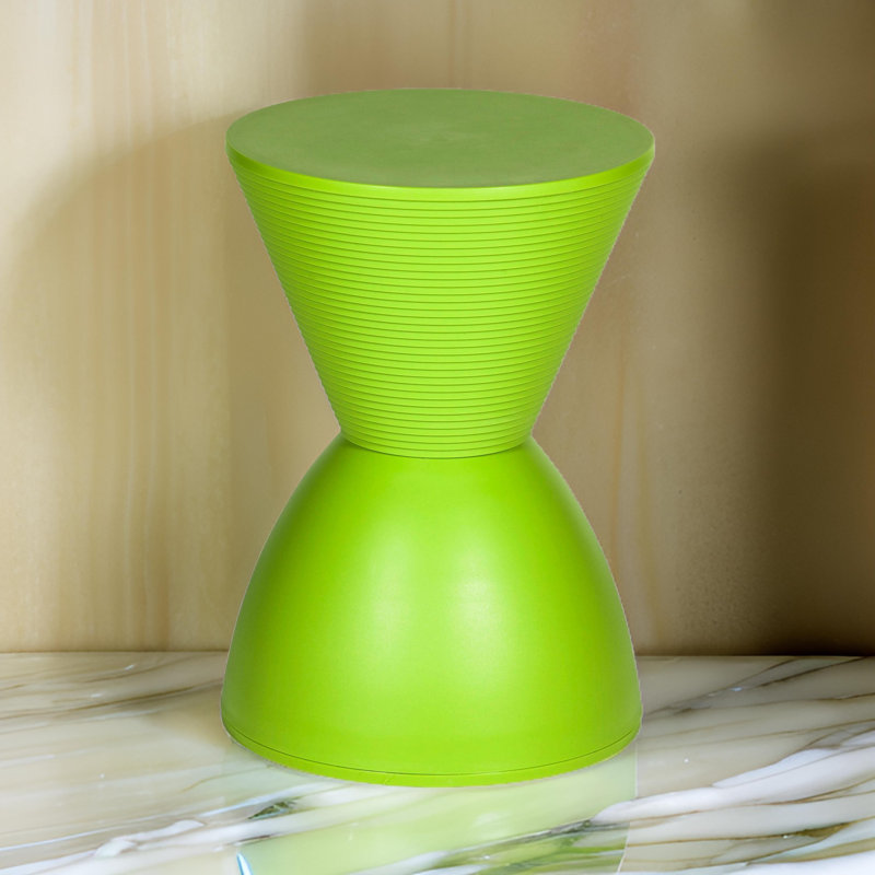 Hillary Green Polypropylene Hourglass Outdoor Side Table