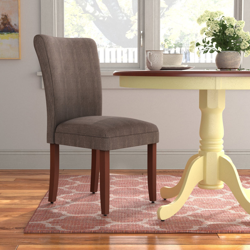 Carista Upholstered Parsons Dining Chair, Textured Brown