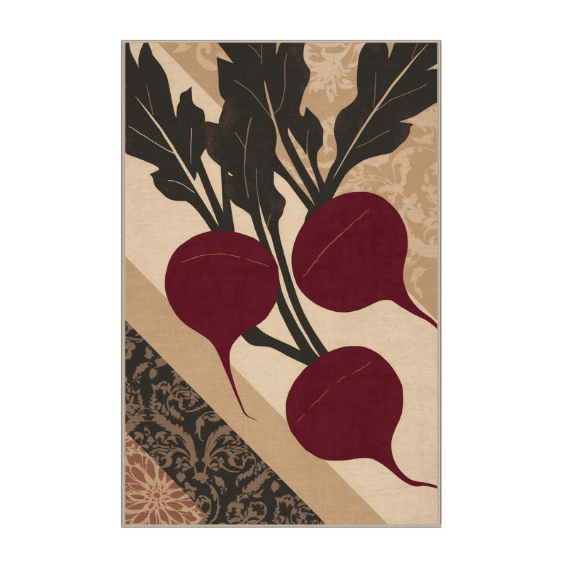 Machine Washable Aedan Beetroot Vintage Vintage Look Rug in Black – Beige Binding, 2x3