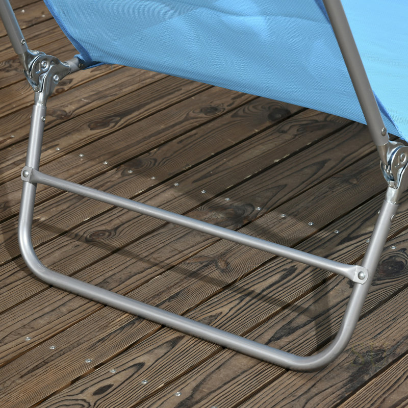 Otillie Outdoor Metal Chaise Lounge Set, Blue