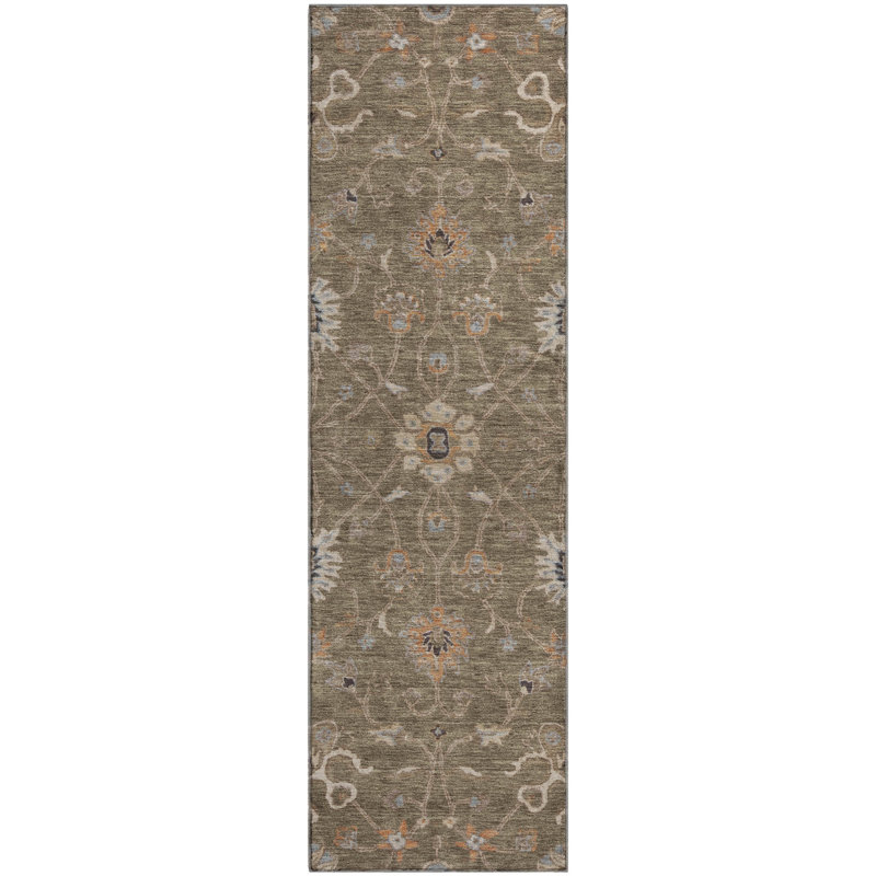 Premium Machine Washable Ducote AMF1137 Global Rug, Runner 2'3" x 7'6"