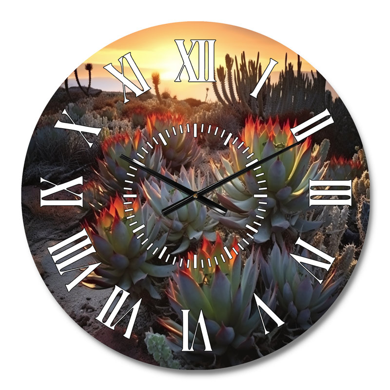 Horloge murale Succulent Desert Cactus, Médium