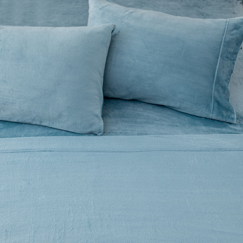 Ensembles de draps en velours ultra doux, Roi, Bleu californien