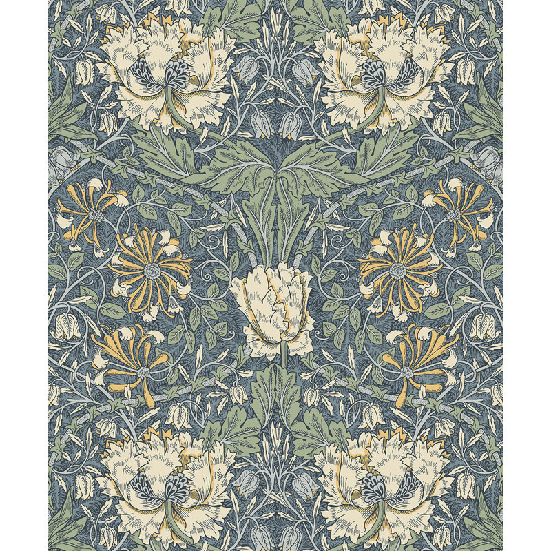 Avier Floral Roll, Blue Lake /French Vanilla