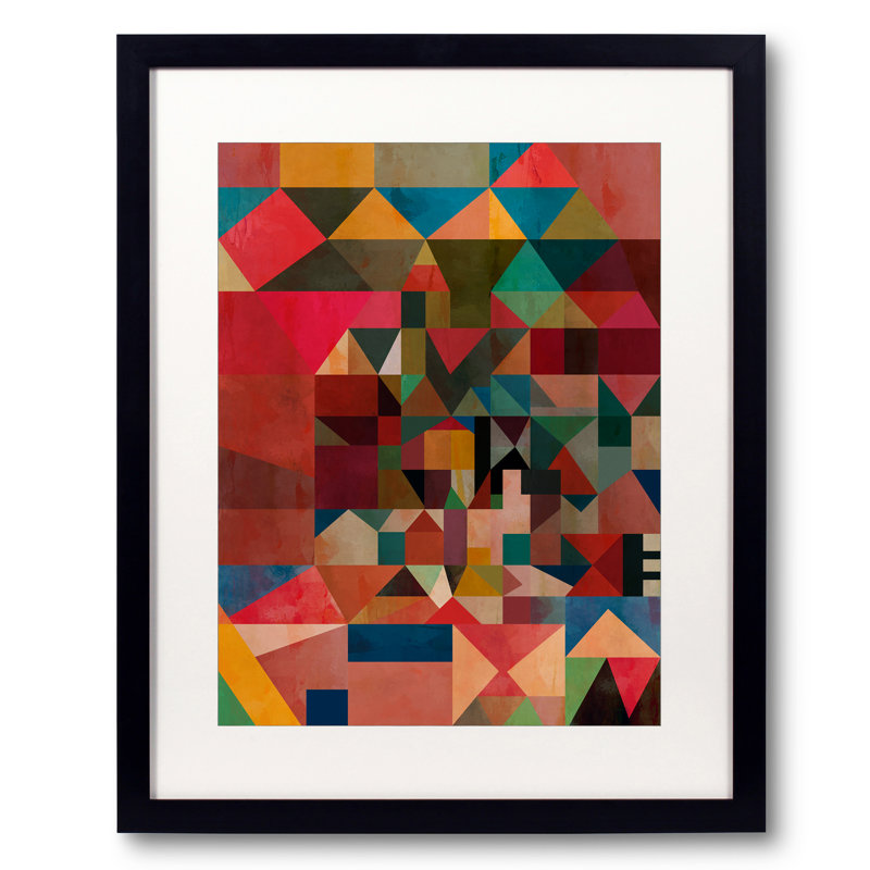 Triangles And Rectangles Print by Angel Estevez, 20" H x 16" W, Black Framed Paper