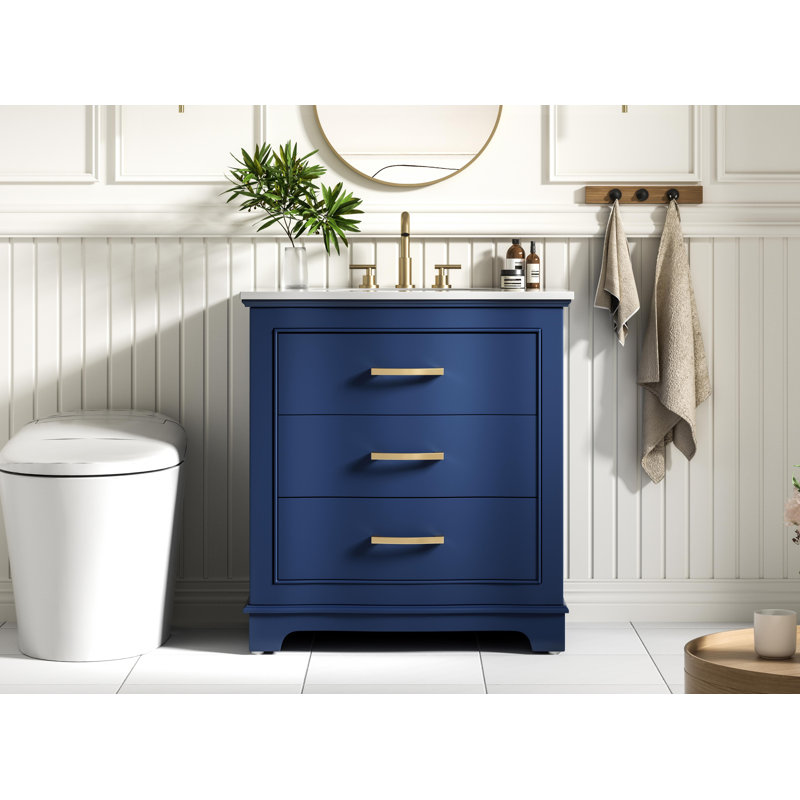 Meuble-lavabo simple 30 po Knox, Bleu