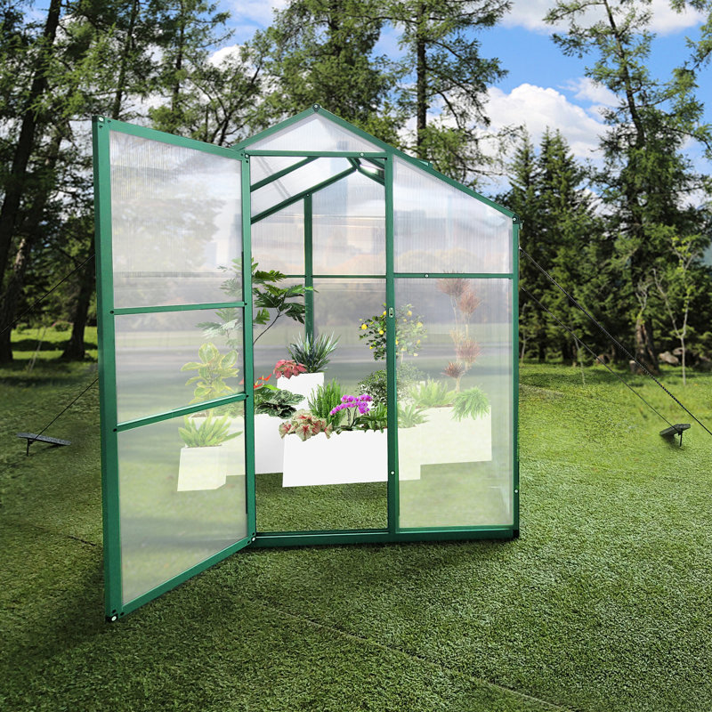 Serre-vent Gain Height 1,8 x 1,8 m - Abri de jardin robuste en aluminium et en polycarbonate pour toutes les saisons