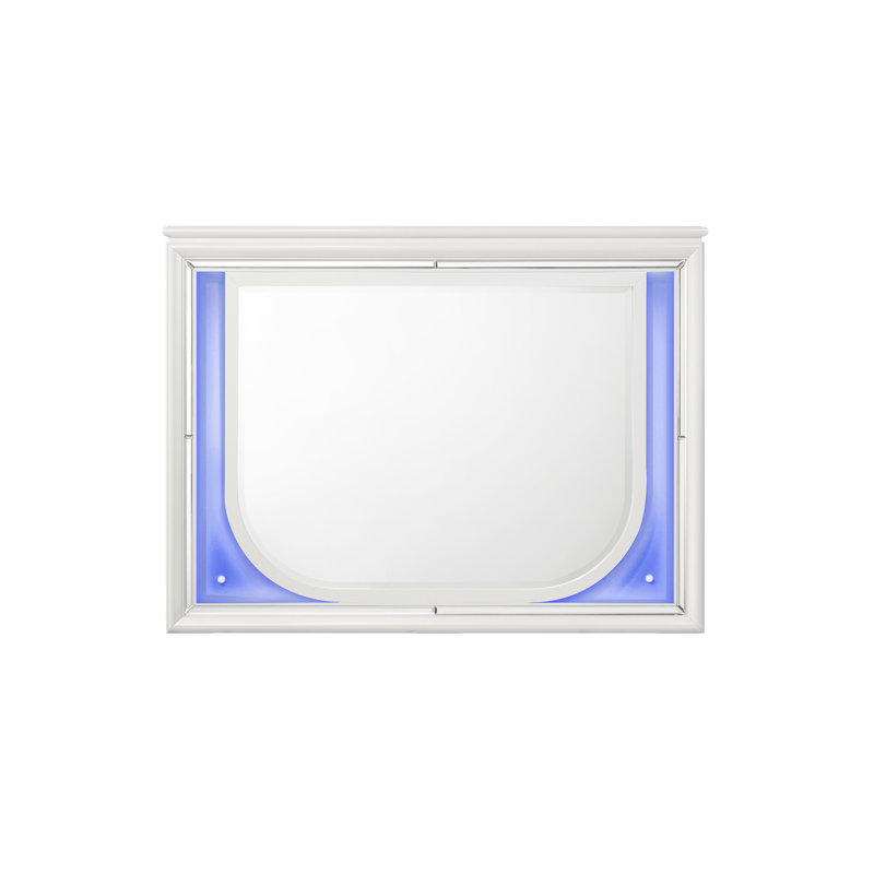 Laveda Pearl White Finish Mirror W/LED, 36 po x 47 po