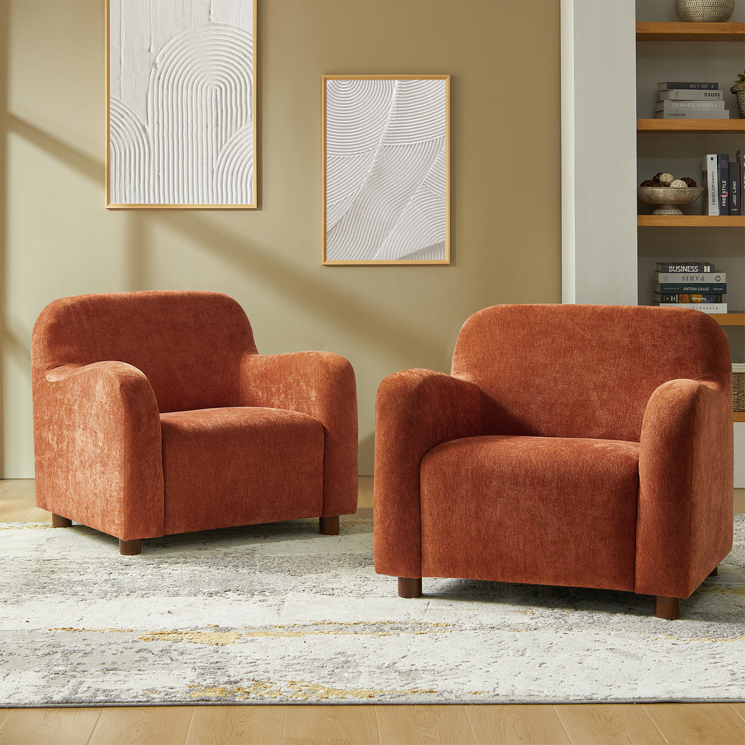 Boucle Accent Armchair, Rooibos