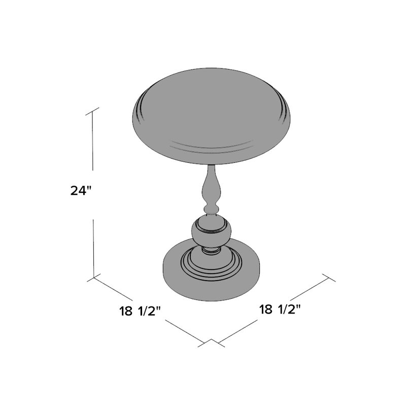 Elegant Silver 18.5" Round x 24" Hand-Forged Metal Accent Table with Antique Nickel Finish