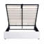 Lit plateforme double rembourré blanc avec rangement hydraulique. Structure robuste en contreplaqué, 12 lattes. Aucun sommier tapissier requis. Revêtement en lin fin. Capacité de 400 lb. Matelas L 78,3 po x l 57,4 po x H 45,5 po-1585614714-1585614717
